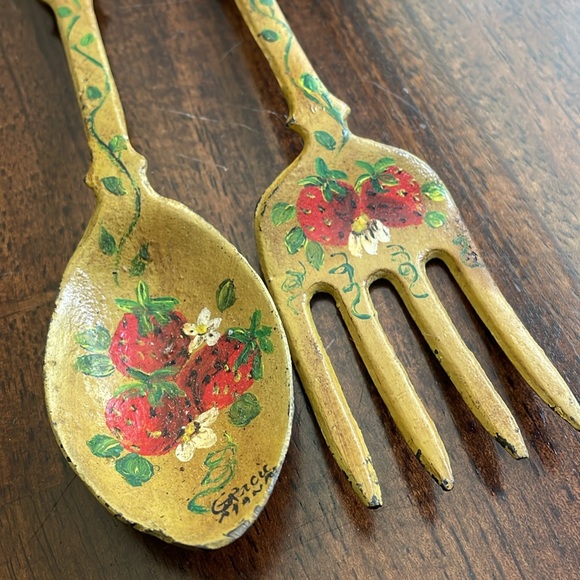 Vintage wrought iron forks spoon set - Picture 3 of 8